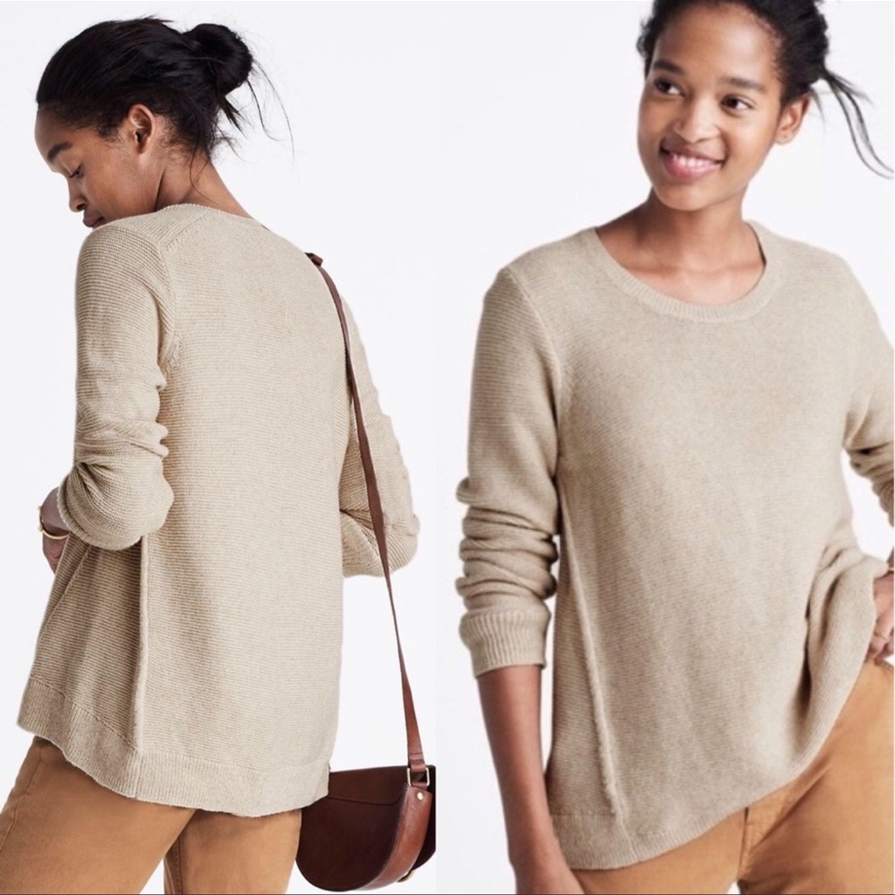 NWT madewell Riverside Texture Sweater in cream, size XXS